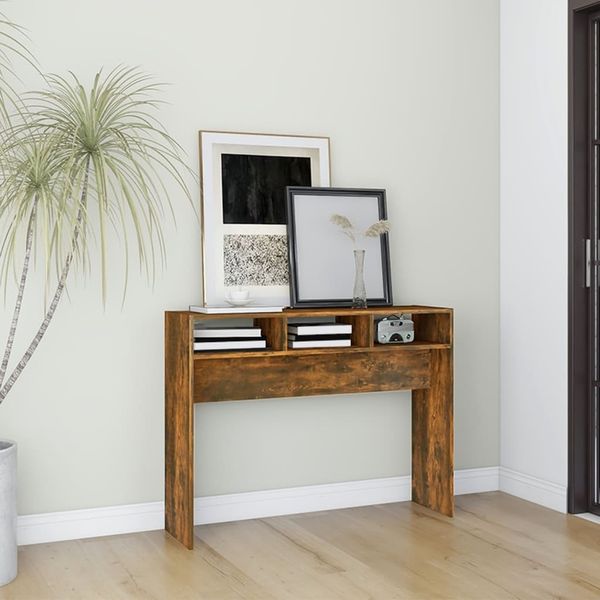 vidaXL Konzolový stolík dymový dub 105x30x80 cm spracované drevo