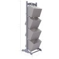 vidaXL Regál so 4 košíkmi tmavosivý 35x35x125 cm drevený