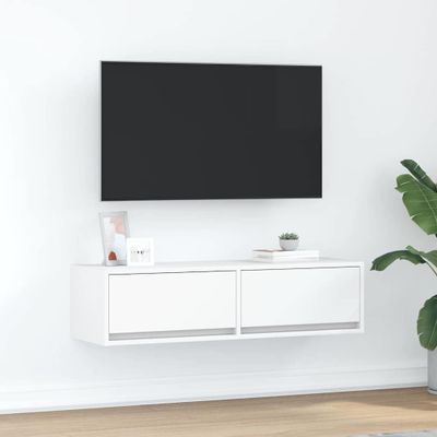 vidaXL TV skrinka Nástenný Biela 100 x 31 x 25,5 cm Kompozitné drevo