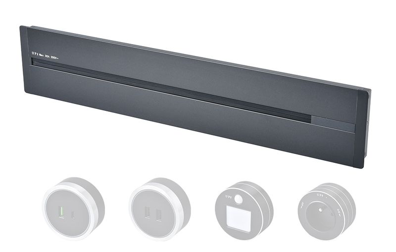 Zásuvková lišta - zápustná Viking LZ40G/230V,50Hz/40cm dĺžka/sivá/až 5 modulov/IP20/hliník/zápustná