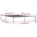 vidaXL Posteľný rám sivý sonoma 120x190 cm kompozitné drevo a kov