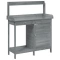 vidaXL Stôl na presádzanie so skrinkou sivý 110,5x45x124,5 cm jedľa