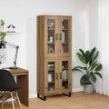 vidaXL Highboard 2 ks Remeselný dub 69,5 x 34 x 180 cm