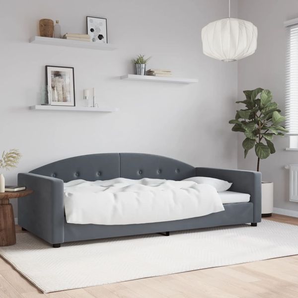 vidaXL Denná posteľ tmavosivá 100x200 cm zamat