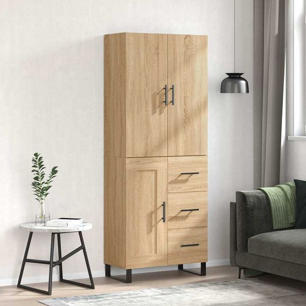 vidaXL Vysoká skrinka dub sonoma 69,5x34x180 cm spracované drevo