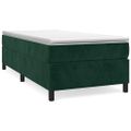 vidaXL Posteľný rám s boxspringom tmavozelený 100x200 cm zamat