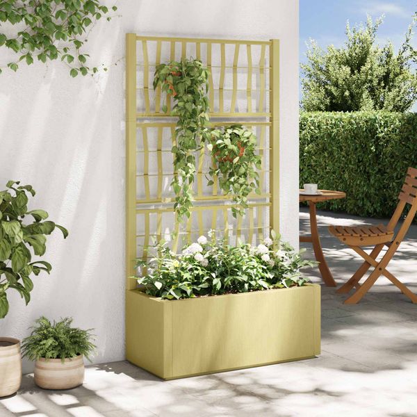 vidaXL Záhradný kvetináč s trellis Zelená 80 x 36 x 140 cm PP
