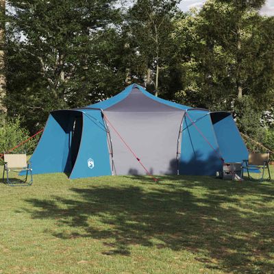vidaXL Tipi stan so strechou s úložiskom Modrá 492 x 492 x 275 cm taft