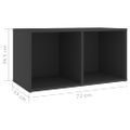 vidaXL TV skrinky 4 ks, sivé 72x35x36,5 cm, kompozitné drevo