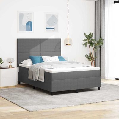 vidaXL Posteľ s pružinovým rámom Svetlo šedá a biela 140 x 200 cm