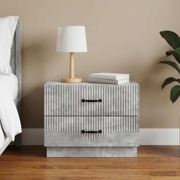 vidaXL Nočný stolík Betónovo sivá 62 x 34,5 x 44,5 cm Kompozitné drevo