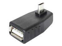 USB adaptér - USB (F) na Micro USB typ B (M) - USB 2.0 OTG - konektor 90°