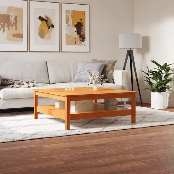 vidaXL Konferenčný stolík voskový hnedý 100x100x40 cm borovicový masív