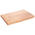 vidaXL Stolová doska bledohnedá 60x40x(2-4) cm ošetrený masívny dub