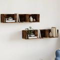 vidaXL Nástenné skrinky 2 ks dymový dub 75x18x16,5 cm kompozitné drevo