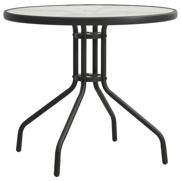vidaXL Bistro stolík antracitový Ø80x71 cm oceľ