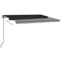 vidaXL Ručne zaťahovacia markíza s LED 4x3,5 cm antracitová