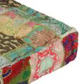 vidaXL Patchwork taburetka zelená 50x50x12 cm bavlnená štvorcová ručne vyrobená