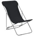 vidaXL Skladacie stoličky 2 ks, oceľ a oxfordská látka, čierne