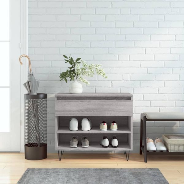 vidaXL Botník sivý dub sonoma 70x36x60 cm spracované drevo