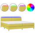 vidaXL Posteľ boxsping s matracom a LED zelená 200x200 cm látka
