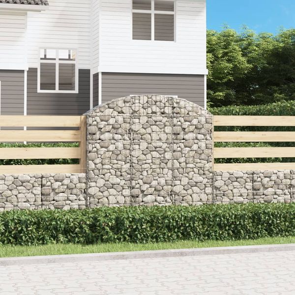 vidaXL Oblúkový gabionový kôš 150x30x140/160 cm pozinkované železo