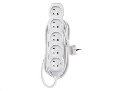 Prodlužovací kabel EMOS P0510R / 10 m / 5 zásuvek / bílý / PVC / 1,5 mm2