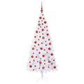 vidaXL Umelý vianočný stromček s 300 LED-i Biela 180 cm PVC a oceľ