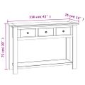 vidaXL Konzolový stolík 110x35x75 cm dubový masív