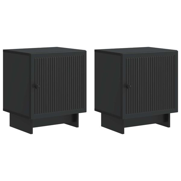 vidaXL Nočný stolík 2 pcs Čierna 43 x 34,5 x 50 cm Kompozitné drevo