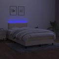 vidaXL Boxspring posteľ s matracom a LED krémová 120x190 cm látka