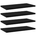 vidaXL Prídavné police 4 ks, čierne 40x20x1,5 cm, kompozitné drevo