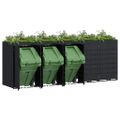 vidaXL Úložisko na 5 košov Wheelie Čierna 340 x 77,5 x 121,5 cm