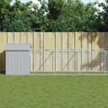 vidaXL Búda pre psa so strechou bledosivá 117x609x123 cm pozin. oceľ