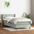 vidaXL Posteľný rám boxsping s matracom bledosivý 90x220 cm zamat
