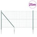 vidaXL Európsky plot s hrotmi 25 x 1,2 m PVC potiahnutá oceľ Zelená