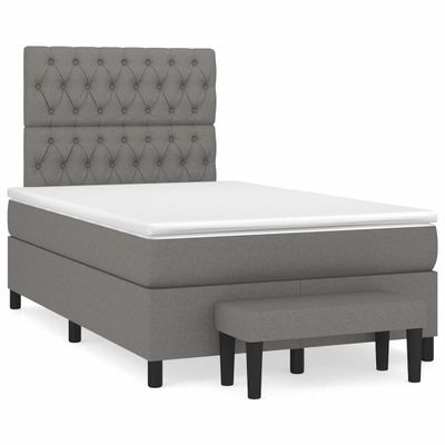 vidaXL Boxspring posteľ s matracom, tmavosivá 120x190 cm, látka