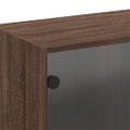 vidaXL Bočná skrinka so sklenenými dvierkami hnedý dub 68x37x68,5 cm