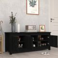 vidaXL Skrinka na topánky čierna 110x38x45,5 cm masívna borovica