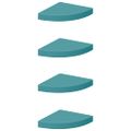 vidaXL Nástenné rohové police 4 ks modré 25x25x3,8 cm MDF