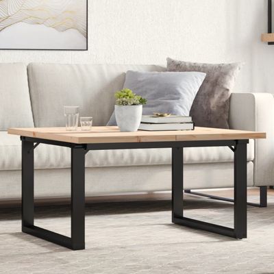 vidaXL Konferenčný stolík v tvare O 90x90x45,5 cm borovica a oceľ