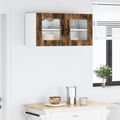 vidaXL Nástenný sklenený kabinet PORTO Dymová dub 80 x 31 x 40 cm