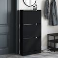 vidaXL Botník čierny 60x21x125,5 cm kompozitné drevo