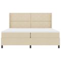vidaXL Posteľ s pružinovým rámom s vankúšom Krémová 200 x 200 cm látka