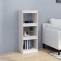 vidaXL Knižnica/deliaca stena biela 40x30x103,5 cm masívna borovica