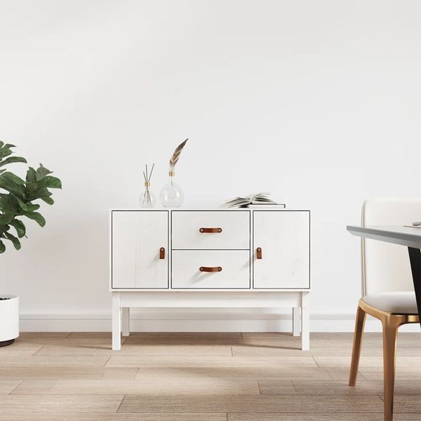 vidaXL Komoda biela 110x40x78 cm borovicový masív