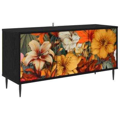 vidaXL TV skrinka GENNEP 102 x 33 x 51 cm Čierny dub Kompozitné drevo