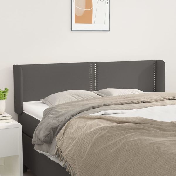vidaXL Čelo postele so záhybmi sivé 147x16x78/88 cm umelá koža