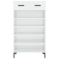 vidaXL Botník lesklý biely 60x35x105 cm spracované drevo