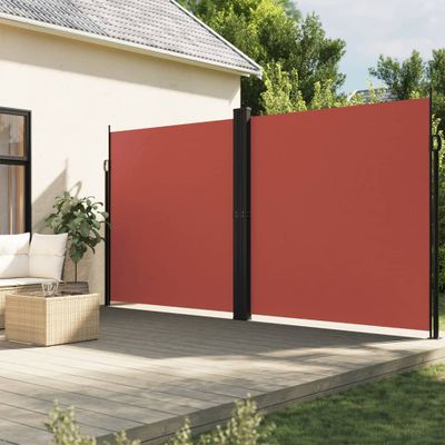 vidaXL Zaťahovacia bočná markíza, tehlová 200x1000 cm